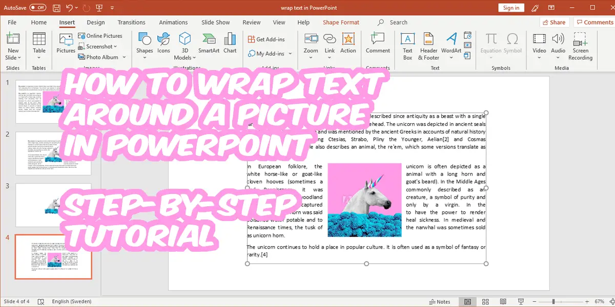 How To Wrap Text Around A Picture In Powerpoint Step By Step