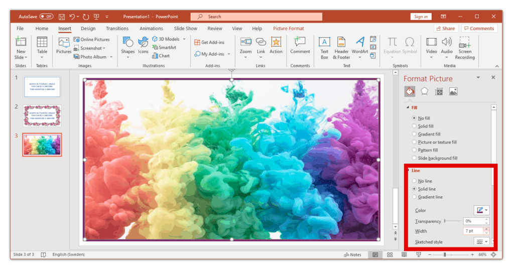 how to make a border in powerpoint