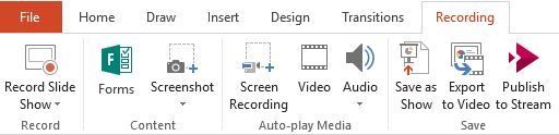 screenshot of The Recording Tab